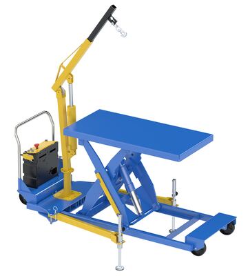 Table élévatrice hydraulique électrique portable avec palan attaché
